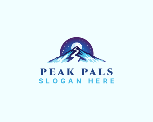 Mountain Peak Trail Moon logo design