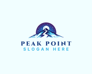 Mountain Peak Trail Moon logo design