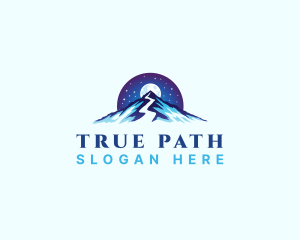 Mountain Peak Trail Moon logo design