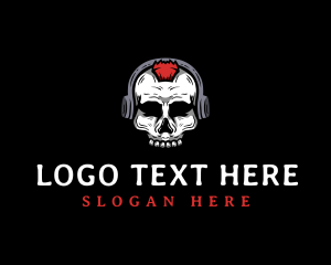 Skull Headset Rocker Logo