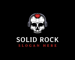 Skull Headset Rocker logo design