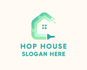 Minimalist House Brush logo design