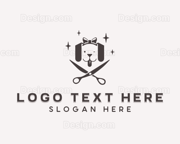 Dog Scissor Pet Care Logo