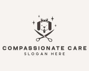 Dog Scissor Pet Care logo design