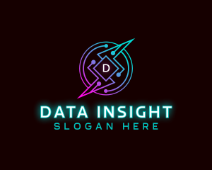 Lightning Data Circuit logo design