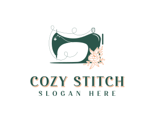 Sewing Machine Flower logo design