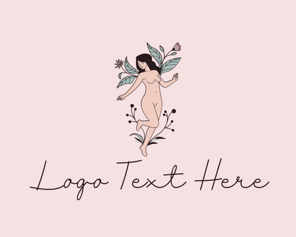 Nude Woman Flower logo