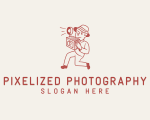 Retro Photographer Camera logo design