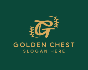 Premium Golden Wreath logo design