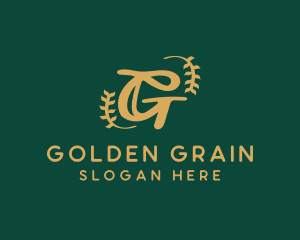 Premium Golden Wreath logo design