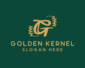 Premium Golden Wreath logo design