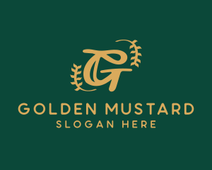 Premium Golden Wreath logo design