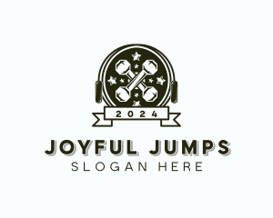 Gym Dumbbell Jump Rope logo design