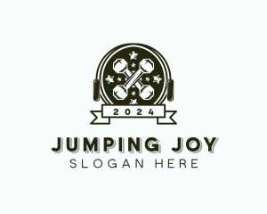 Gym Dumbbell Jump Rope logo design
