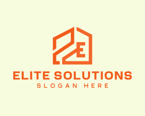 Home Renovation Letter E logo design