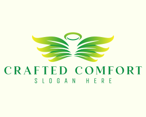 Leaf Angel Wings logo design