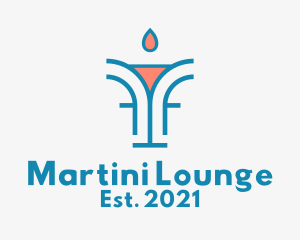 Martini Glass Droplet  logo design