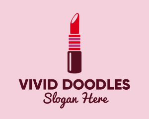 Bright Red Lipstick  logo design