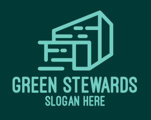 Green Modern Building logo design