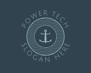 Anchor Water Marine Badge Logo