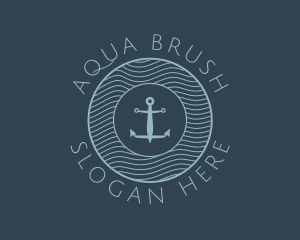 Anchor Water Marine Badge logo design