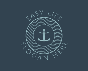 Anchor Water Marine Badge logo design