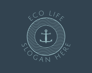 Anchor Water Marine Badge logo design