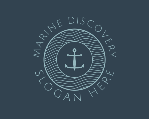 Anchor Water Marine Badge logo design