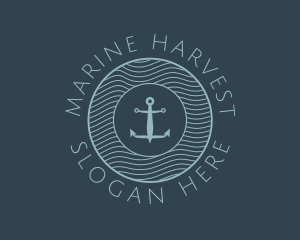 Anchor Water Marine Badge logo design