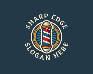 Retro Barber Pole logo design