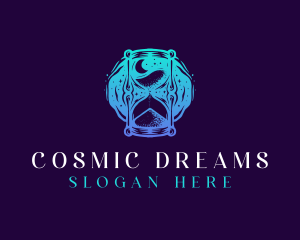 Cosmic Night Hourglass logo design