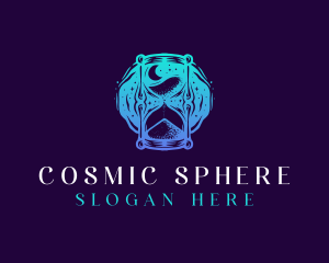 Cosmic Night Hourglass logo design