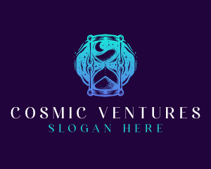 Cosmic Night Hourglass logo design