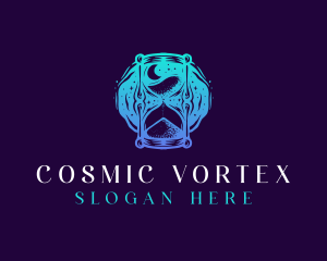 Cosmic Night Hourglass logo design