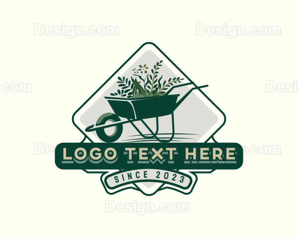 Lawn Gardening Wheelbarrow Logo