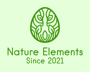 Green Natural Egg  logo design