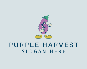 Veggie Eggplant Cartoon logo