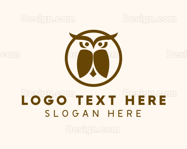 Minimalist Owl Badge Logo