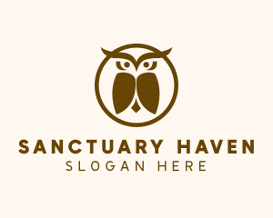 Minimalist Owl Badge logo design