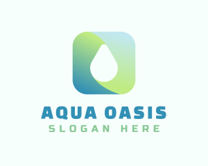 Gradient Water Drop logo design