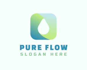 Gradient Water Drop logo design