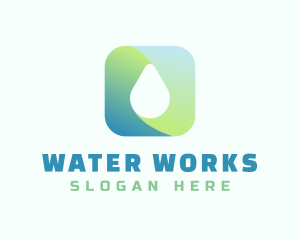 Gradient Water Drop logo design