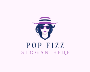 Lady Hat Fashion logo design