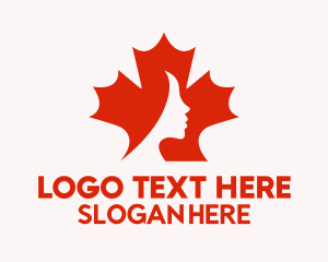 Red Maple Leaf Woman Logo