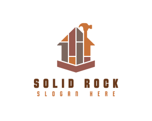 House Bricks Hammer logo design