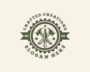 Hammer Chisel Woodworking  logo design