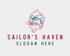 Red Fish Boating logo design