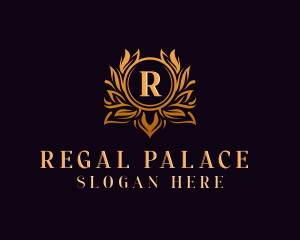 Royal Floral Shield logo design