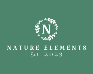 Leafy Natural Wreath logo design