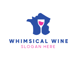 France Wine Glass logo design